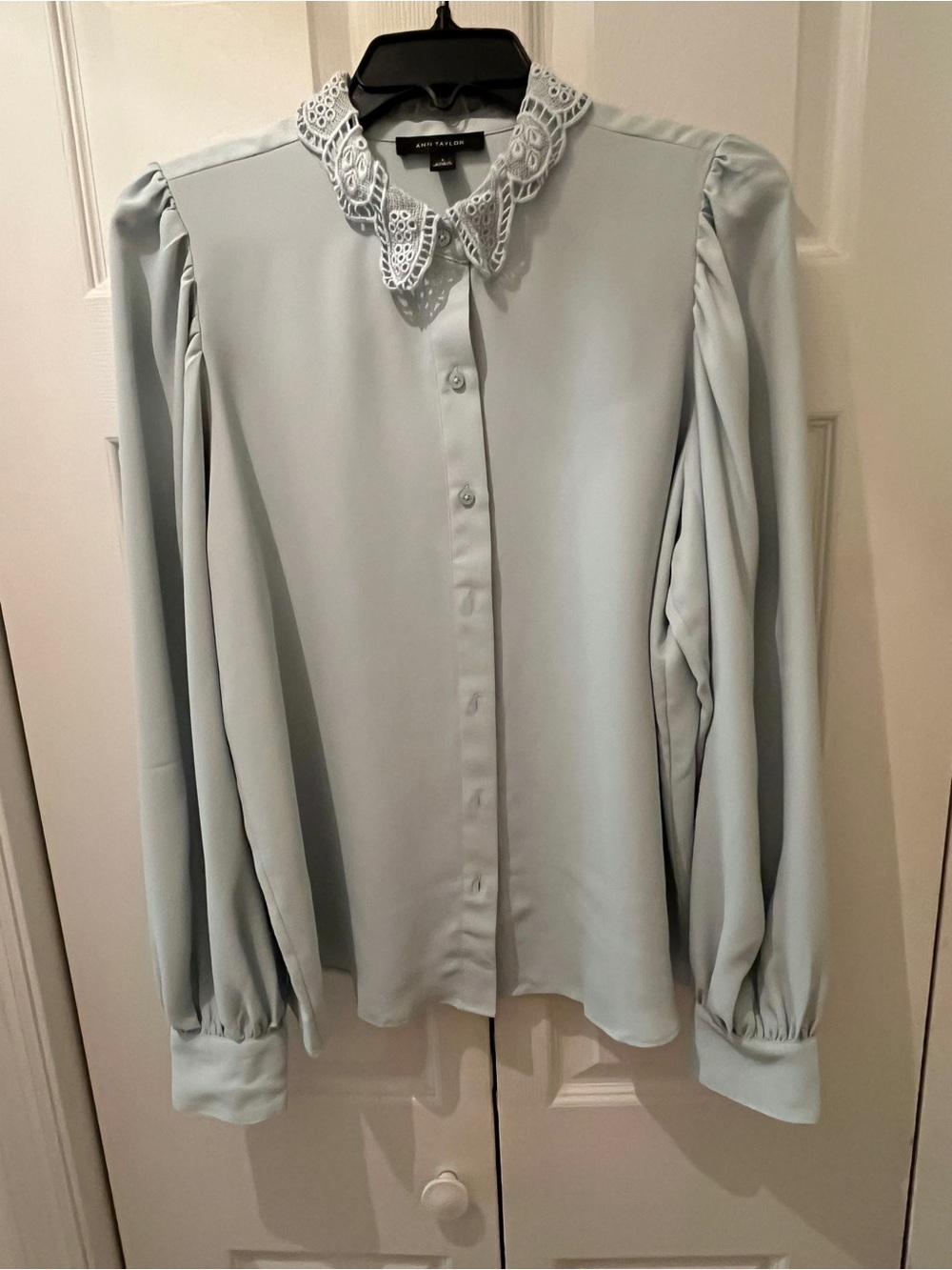 Ann Taylor Lace Collar Blouson Shirt - Like New